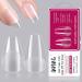 INPING Soft Gel Full Cover Nail Tips 240PCS 12 Sizes Short Nail Tips Break Resistant Traceless Mix Acrylic Fake Nails Extensions Beauty Gifts for Women DIY Manicure Nail Salons ALMOND & SQUOVAL 240pcs Short(Almond+Squoval)
