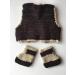 Pinbo Newborn Baby Photography Prop Crochet Knitted Cowboy Vest Shoes in Coffee - Adorable Infant Photo Shoot Outfit - Buy Online on SooperMarket.com