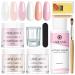 Saviland Acrylic Nail Kit Starter: Clear Pink Nude Acrylic Nail Kit Acrylic Powder & Monomer Acrylic Nail Liquid Acrylic Nail Brush Nail Files Forms Press On Nails Kits Acrylic Set Home Practice 1-Acrylic Nail Kit