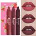 Lipstick set 3 PCs lipstick adjust lip kit matt lip glaze permanent lipstick waterproof matt nude lipstick beauty lip gloss non-stick-cup sexy color lipsticks (04)