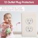 6-Pack Self Closing Outlet Covers - White  Easy to Install Baby Proof Outlet Covers with 12 Clear Outlet Plug Covers for Child Electrical Safety - Baby Proofing Electrical Outlets Made Easy by Wittle - Buy Online on SooperMarket.com