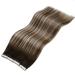 Shop Laavoo Invisible Tape Extensions - Real Hair Balayage Ombre Brown to Light Blonde 45cm 50g 20pcs - Tape-In Skin Weft - Buy Online on SooperMarket.com