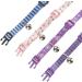 YUDOTE Cat Collars Pack of 2 Colorful Printed Basic Strong Girls Cat Collar Quick Release with Removeable Bell Pink Purple 19-28cm (Pakc of 2) Pink+Purple - Buy Online on SooperMarket.com