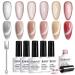 RARJSM Cat Eye Gel Nail Polish Set with Magnet Stick 9D Galaxy Velvet Silver Glitter Nude Purple Pink Red Champagne Gold Brown 6 Colors Ice Jelly Gel Polish UV LED Curing Requires Soak Off Home Salon Nude Cat Eye Set