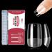 240PCS 12 Sizes Short Square Gel Nail Tips Set Soft Nail Art Gel Nail Extensions Pre-Buffed Artificial Nails Gel Nail Tips Kit Fit All Nails