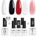 AILLSA Nude Gel Nail Polish Set Jelly Pink Milky White Black Red Gel Polish with Base and Top Coat Classic Popular Color All Season Soak Off U V L ED Manicure Art Salon DIY at Home 7Pcs 8ML Black White - Buy Online on SooperMarket.com