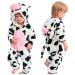 COOKY.D Unisex Winter Hooded Romper Jumpsuit 2-36 Months 24-30 Months Cow