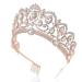 SNOWH Rhinestone Wedding Tiara - Rose Gold Princess Crown for Women and Girls - Buy Online on SooperMarket.com