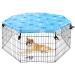 KOOLTAIL Dog Playpen Cover - Universal Pet Crate Cover for Indoor & Outdoor Sun/Rain Proof Provides Shade Security Kennel Cover Fits 24 Inches Pen with 8 Panels (Playpen Not Included) 68.5" Blue