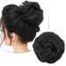 Synthetic Hair Bun Extensions Hairpiece 45g Thick Messy Hair Scrunchies for Women Updo ponytail Extensions - Jet Black Scrunchie 45 g Jet Black