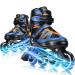 Eodora Kids Inline Skates Adjustable-Boys Girls Roller Blades Skates for Youth Children Ladies, Women Inline Roller Skates with Light up Wheels for Indoor & Outdoor Use, Beginner Fun Flashing Skates Blue Small - Little Kids( 11J-1 )