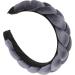 Braid Headband Hair Bands for Braids Elastic Braided Headbands for Women Knotted Headband for Women Black Headbands for Women Plush Velvet Wig Fabric gray - Buy Online on SooperMarket.com