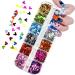 Holographic Nail Glitter Sequins Nail Art Supplies 12 Colors Designer 3D Nail Glitter Flakes for Nails Decoration Shiny Nail Sparkle Glitter Designs Acrylic Manicure Tips Charms Accessories Mickey