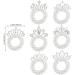 White Pearl Crown Hair Ties Set - 7 Pcs Elastic Hair Scrunchies with Beaded Ponytail Holder for Women and Girls - Buy Online on SooperMarket.com
