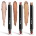 Vtrem 3 PCS Eyeshadow Stick Set Neutral Cream Matte Lying Silkworm Pen Eye Highlighter Eyeliner Crayon Make up Set Shiny Makeup Cosmetics with Brush Head Style2