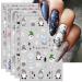 JMEOWIO 10 Sheets Glitter Christmas Nail Art Stickers Decals Self-Adhesive Snowflake Xmas Winter Holiday Black Deer Nail Supplies Nail Art Design Decoration Accessories