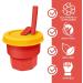 Farship Lifestyle Kids Cup with Straw and Lid - Reusable 12oz Silicone Mug for Teens - Spill-proof, Shatter-proof, BPA Free - Dishwasher Safe Tumbler for Children - Orange & Red 11oz - Buy Online on SooperMarket.com