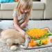 Rabbit Foraging Mat with Fixing Handle - Interactive Snuffle Pad for Rabbits, Guinea Pigs, Ferrets - Machine Washable Polar Fleece Feeding Mat - Buy Online on SooperMarket.com