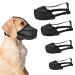 Dog Muzzle NiCoLa Soft Adjustable Mesh Muzzles for Small Medium Large Dogs Breathable Pet Mask Dog Training Muzzle with Adjustable Straps Prevent Biting Chewing and Licking (L) Black-L