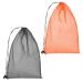 VANSUNA Mesh Bag for Snorkeling Gear Heavy Duty Mesh Bags 18x27 Inch 2 or 3 Pack Drawstring Nylon Net Bags | Large Capacity 20 lbs | Ideal Mesh Bag for Snorkeling Swimming Inflatable Watercraft Gear 2 Pack (Black+Orange)