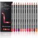 Aseawave Lip Liner Pencil  12 pcs High Pigmented Creamy Matte Lip Liner Set  Girls and Women Lipstick Pen Lip Makeup Gift Sets for Daily/Travel/Party/Work