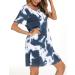 ENJOYNIGHT Women's Short Sleeve Nightdress - Tie Dye Nightshirt for Nursing and Breastfeeding in Navy - Buy Online on SooperMarket.com
