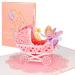Auxsooul 3D pop up baby cards for birth boy map baby birth baby card baby greeting card congratulations for baby poison for birthday handmade baby card