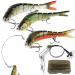 3 pieces Wobbler Hecht Kader Set Kauber in Box Angelk der Swimbait for predatory fish fishing multi -part with joint for realistic run 13.5cm 27g slow