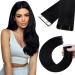 Youngsee injected tape extensions real hair black 40cm real hair extensions tape black virgin tape in extensions real hair smooth tape real hair extensions black skin weft 5pcs 10g #1 40 cm 5 pcs virgin- #1