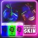 Blue Squid Fluorescent Glow Face & Body Paint Kit - Set of 8 Neon Colors for UV & Blacklight | Includes Free UV Flashlight | Festive Glowing Makeup - Buy Online on SooperMarket.com