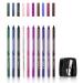 DELISOUL 10 Colors Eyeliner Pen Set Glitter Metallic Pearl Eyeliner Pencil Kit Professional Long Lasting Colorful Smooth Eyeshadow Pencil Eye Makeup Gift Set with Pencil Sharpener for Women Girls