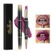 ChaneeHann 2-in-1 Lipstick & Liner Lip Liner and Lipstick Set Double Head Matte Lipstick & Lip Liner Matte Make Up Lip Liners Pencil Waterproof - Shaping Lip Liner Set For Girls (05 Berry Color)