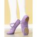 Seaur Girls' Glitter Sequin Satin Ballet Shoes - Leather Sole Dance Shoes for Kids 23-35 EU - Purple D02 Canvas - Buy Online on SooperMarket.com