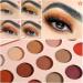 Neutral Eyeshadow Palette - Rose Gold Smokey Red Brown Highly Pigmented Matte Shimmer and Metallic 15 Colors Eye Shadow Pallet - DE LANCI Professional Warm Natural Tone Bronze Eyeshadow For Beginners - Buy Online on SooperMarket.com