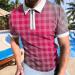 QWUVEDS Men's Spring/Summer Plaid Print Zipper Short Sleeve Sports Suit - Casual Travel Outfit in Pink 3XL - Buy Online on SooperMarket.com