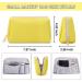 Small Waterproof PU Leather Makeup Bag for Purse - Yellow Cosmetic Pouch with Zipper for Women and Girls - Buy Online on SooperMarket.com