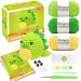 Cute Dinosaur Crochet Kit for Beginners, Beginner Crochet Starter Pack Kit for Complete Beginners Adults, Crocheting Knitting Kit