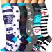 6 Pairs Compression Socks for Women & Men Circulation 20-30mmHg is Best Support for Running,Nursing,Athletic Sports A03-assorted 15- 6 Pairs Large-X-Large