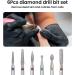 Lusofie 6 Pcs Diamond Carbide Nail Drill Bits Set - Professional Cuticle Remover Kit for Nails - 3/32 Safety Clean Dead Skin Tool - Buy Online on SooperMarket.com