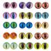 JJG 40PCS 20mm Dragon Eyes Round Glass Cabochon Flatback Jewelry Findings Horse Eyes Cat Eyes Doll Eye Dome Cameo Pendant Settings in Pairs