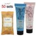 TravelWell Flower Series Hotel Amenities Toiletries Individually Wrapped 15ml/0.5 Fl Oz Shampoo 50 Tubes +15ml/0.5 Fl Oz Conditioner 50 Tubes + 21g/0.75 Oz Cleaning Soap 50 Bars Kit 1 - Buy Online on SooperMarket.com