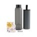 Waterdrop Starter Set Glass |Glass Bottle + 18 microtrinks for dissolving in 6 fruity varieties - Tasting package |600 ml of glass bottle Object -proof carbon dioxide suitable + beverage powder sugar -free 600ml black frosted