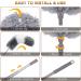 DEEHYO Microfiber Duster Set - 9PCS Extendable Stainless Steel Feather Duster, 30-100 Inches, Reusable & Washable - Ideal for Cleaning High Ceilings, Fans, Blinds, Furniture & Cars - Buy Online on SooperMarket.com