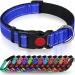 Taglory dog collar soft padded neoprene nylon dog collar for medium dogs adjustable and reflective for training dark blue M (1 -pack) dark blue