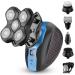 Upgrade Magnetic Head Shavers for Bald Men Cordless & Comfort 5-in-1 Electric Razor - IPX7 Waterproof Wet/Dry Mens Grooming Kit - Easy Use Palm Shaver for a Smooth Bald Shave Blue