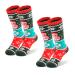 Hysenm Kids Ski Socks 2 Pairs Warm Long Thick Snow Socks Cotton Christmas Gift for Boys Girls Pattern 3 X-Small