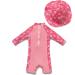 BONVERANO Baby Girls Swimsuit | Toddler Bathing Suit with UPF 50+ Sun Protection | Long-Sleeve Zipper One Piece Swimwear | 18-24 Months Sakura - Buy Online on SooperMarket.com