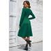 OUGES Women's Spring Casual Midi Dress with Long Sleeve V-Neck Floral Print and Pockets - Green - Buy Online on SooperMarket.com