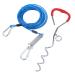 TOPWAY Dog Tie Out Cable and Stake 10m/33ft Dog Leash with Shock Absorbing Spring 42cm Spiral Ground Spike Stake Dog Chain for Yard Outdoor Camping Blue + Red