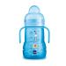 MAM Trainer+ (220 ml) Drinking Bottle for Transition to a Cup with drip-Free Teat spout and Handle 4+ Months Elephant Blue